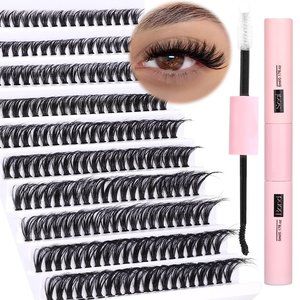 DIY Lash Extension Kit 200pcs Lash Clusters with Bond and Seal Individual Lashes